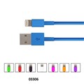 CABLE CHARGING CHARGE  SYNC TO SUIT APPLE LIGHT CONNECT FUSEBOX 12M ASSORTED COLOURS
