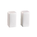 SALT AND PEPPER SHAKERS PAIR SQUARE PORCELAIN 38MM X 60MM WHITE