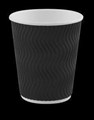 COFFEE CUPS 16OZ WAVE EMBOSSED TRIPLE WALL BLACK EACH25 PACK500