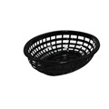BASKET TRAY OVAL PLASTIC 240MM X 150MM X 50MM BLACK