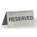 SIGN RESERVED STAINLESS STEEL BLACK ON SILVER 100X43MM AFRAME