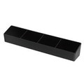 TEA BAG SACHET HOLDER TRAY 4 COMPARTMENTS 300MM X 50MM X 50MM BLACK