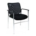 MATIC MARTIN 4 LEG MESH BACK VISITOR CHAIR WITH ARMS