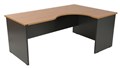 STELLA PILOT DESK 1800W X 750D RIGHT X 1200W X 600D LEFT BEECH  IRONSTONE MR P54L