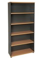 BOOKCASE SHELVING STELLA PILOT P19 1800H X 900W X 330D 1 FIXED  3 ADJUSTABLE SHELVES BEECHIRONSTONE