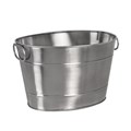 BUCKET ICE  WINE  BEVERAGE TUB OVAL 360MML X 270MMW X 220MMH MATTE SILVER