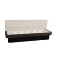 BAR CADDY CONTAINER FOR CONDIMENTS BLACK WITH CLEAR LID 6 COMPARTMENTS 95MM H X 160MM W X 500MM L 