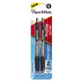 PAPER MATE PROFILE RETRACTABLE 10MM BALL POINT PEN BLACK 2PK