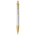 PARKER PEN BALLPOINT 2143643 IM PREMIUM RETRACTABLE BARREL COLOUR PEARL GOLD TRIM CHISELLED