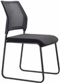 CHAIR STYLE VISITOR NEO SLED BASE BLACK FABRIC SEAT  MESH BACK
