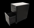 KIS METAL SLIMLINE MOBILE PEDESTAL 300W X 520D X 600H 2 BOX1 FILE DRAWER BLACK MR