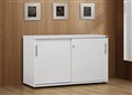 CREDENZA CUPBOARD CABINET MR BLEND RANGE BW 24 1500W X 450D X 720H 2 ADJUSTABLE SHELVES WHITE