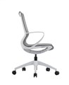 MARICS WHITE FRAME LIGHT GREY MESH CHAIR WITH ARMS