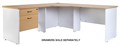 OXLEY CORNER WORKSTATION 1800 X 1800 X 750 X 730MM OAK  WHITE