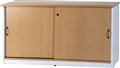 CREDENZA CUPBOARD CABINET OXLEY 1200W X 450D X 730MMH OAK  WHITE