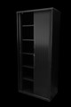 CUPBOARD CABINET GO TAMBOUR DOOR 1981 X 900 X 473 WITH 5 SHELVES BLACK