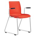 STYLE ERGONOMICS POD SLED CHAIR WITH ARMS RED