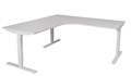 DESK SITSTAND 3 LEG VERTILIFT WORKSTATION WHITE FRAME WHITE TOP 1800W X 1800W X 750MMD