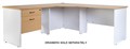 OXLEY CORNER WORKSTATION 1800 X 1800 X 600 X 730MM OAK  WHITE