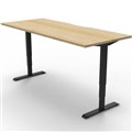 RAPIDLINE BOOST BLACK HEIGHT ADJUSTABLE DESK 1800 X 900MMW TOP NATURAL OAK