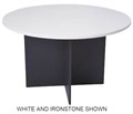 TABLE OXLEY ROUND MEETING 900MM DIAMETER OAK  WHITE