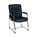 CHAIR MATIC VICEROY SLED BASE VISITOR BLACK BONDED LEATHER