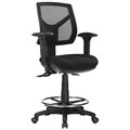STYLE ERGONOMICS RIO EXPRESS MEDIUM MESH BACK CHAIR BLACK WITH ARMS AND DRAFTING KIT