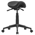 STOOL STYLE ERGONOMICS INDUSTRIAL CAD SADDLE STOOL BLACK PU