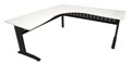 RAPID SPAN DELUXE CORNER WORKSTATION METAL MODESTY PANEL 1800MM X 1500MM X 750MM NATURAL WHITEBLACK