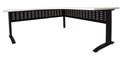 DESK RAPID SPAN DELUXE CORNER WORKSTATION METAL WITH MODESTY PANEL 1800 X 1800 X 730MM NATURAL WHITEBLACK