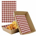 GREASEPROOF LUNCH PAPER DELI WRAP GINGHAM REDWHITE PRINTED 190MM X 310MM 200PK