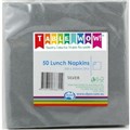 NAPKINS 2PLY LUNCH 300MMX300MM 50PK SILVER 