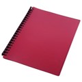 DISPLAY BOOK A4 REFILLABLE 20 POCKET MAROON RED