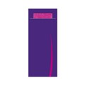 CUTLERY POUCH BARI 202MM X 85MM PURPLE WIH PINK 2PLY NAPKIN 600PK