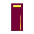CUTLERY POUCH BARI 202MM X 85MM MAROON WITH YELLOW 2PLY NAPKIN 600PK