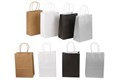GIFT BAG PLAIN 150MM X 210MM  80MM GUSSET ASSORTED COLOURS 3 X WHITE 3 X BLACK  3 X BROWN  3 X SILVER 12PK