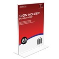 BROCHURE HOLDER DEFLECTO 47901 A5 PORTRAIT DOUBLE SIDED CLEAR