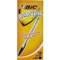 BALLPOINT PEN BIC 0241 CRISTAL MEDIUM 10MM BLACK EACH1 PACK12