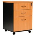 PEDESTAL DRAWER MOBILE YS DESIGN OXLEY 3 DRAWERS BEECH IRONSTONE