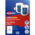 AVERY 959046 L7163 MULTIPUROSE LABEL LASER INKJET REMOVABLE 14UP WHITE 25PK
