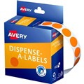 LABEL AVERY 937240 ROUND LABELS 14MM ORANGE BOX 1050PK