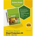 SHEET PROTECTORS MEDIUM WEIGHT GLASS CLEAR PREMIUM A4 BOX 100 EACH1 PACK5