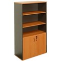 CUPBOARD CABINET YS DESIGN OXLEY HALF DOOR STORAGE 900 X 450 X 1800MM BEECH IRONSTONE