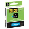 LABELLING TAPE DYMO 45018 D1 LABEL TAPE 12MM X 7MM BLACK ON YELLOW