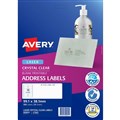 AVERY 959051 L7563 QUICK PEEL LASER LABELS ADDRESS 14UP 14 PER SHEET CRYSTAL CLEAR 25PK