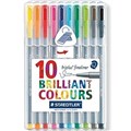 STAEDTLER 334 TRIPLUS FIBRE TIP FINELINER PENS 03MM ASSORTED 10PK