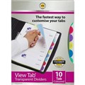 DIVIDERS MARBIG PROFESSIONAL SERIES VIEWTAB DIVIDER PP 10TAB A4 ASSORTED