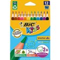 BIC KIDS EVOLUTION TRIANGULAR COLOURING PENCILS ASSORTED 12PK
