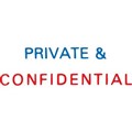 STAMP XSTAMPER CXBN 2010 PREINKED MESSAGE  PRIVATE  CONFIDENTIAL   42MM X 13MM RED  BLUE