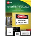 AVERY 959067 L7067 WATER RESISTANT  TEAR PROOF HEAVY DUTY LASER LABELS WHITE 1UP 1 PER SHEET 25PK